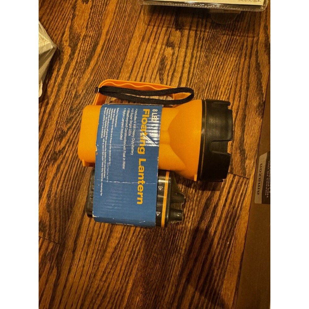 8-LED Floating Lantern Heavy Duty 6V Weatherproof Camping Emergency Light Orang